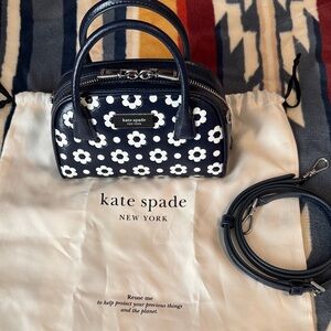 Kate Spade Navy and White Floral Mini Bag
